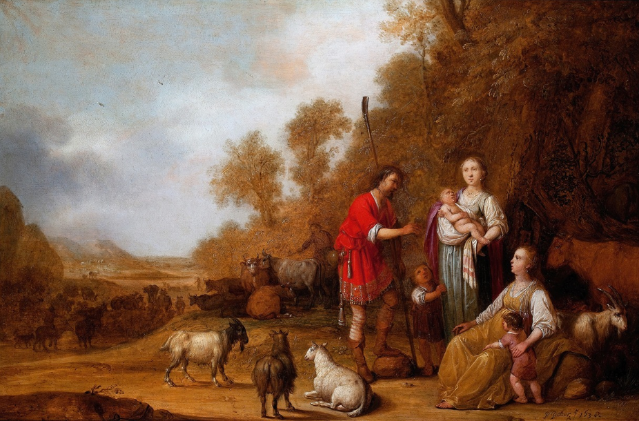 Jacob Urging Leah and Rachel to Flee from Laban (1638)
Pieter Symonsz Potter (Dutch, 1597–1652)